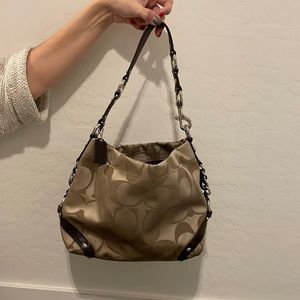 Coach Monogram Metal Detail Handbag